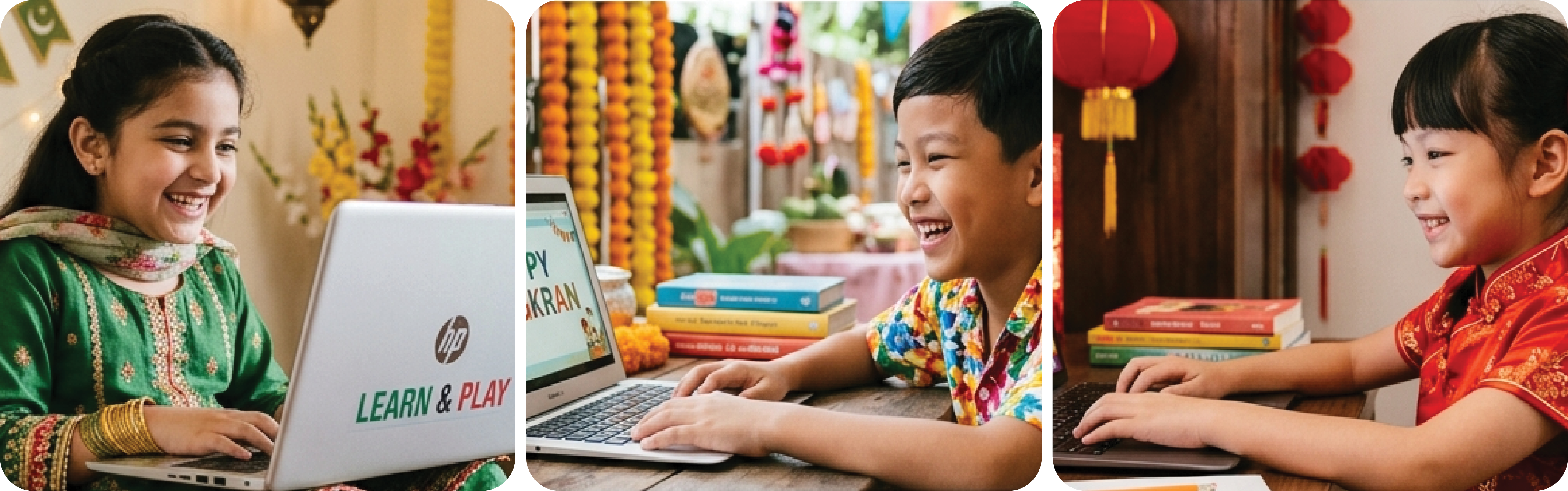 Children learning online for Global Learning Adventures